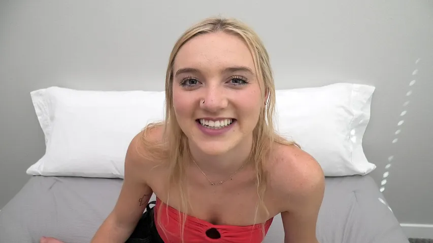 This blonde teen is cute and brand new to porn - XXBRITS
