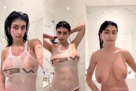 Mia Khalifa Nude Wet Tank Top Shower OnlyFans Livestream Leaked ...