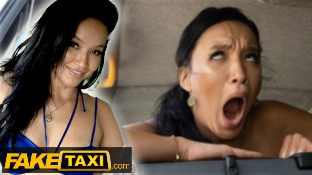 Fake Taxi Bikini Babe Asia Vargas strips in the back of the cab to the drivers delight